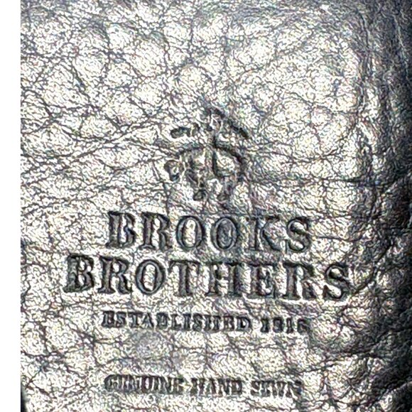 Brooks Brothers Handsewn Navy Leather Striped Strap Driving Loafers - Picture 3 of 10